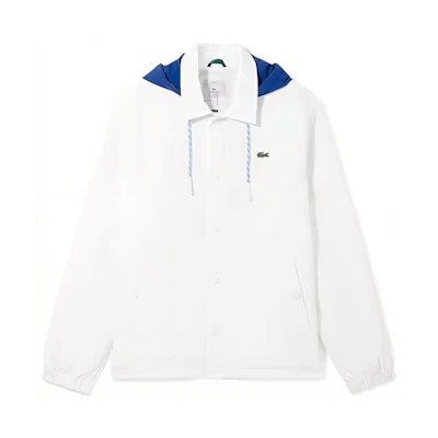 Lacoste Unisex White Long-Sleeve Jacket with Solid Letter Print Design BH2770-EME
