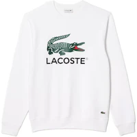 Lacoste White Animal Letter Print Crewneck Long-Sleeve Sweatshirt SH1281-001 Lacoste White Animal Letter Print Crewneck Long-Sleeve Sweatshirt SH1281-001