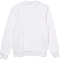 LACOSTE White French Sport Cotton Blend Fleece Crewneck Sweatshirt SH1505-800 LACOSTE White French Sport Cotton Blend Fleece Crewneck Sweatshirt SH1505-800