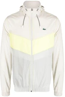 Lacoste White Logo Embroidered Hooded Bomber Jacket BH1042 Lacoste White Logo Embroidered Hooded Bomber Jacket BH1042