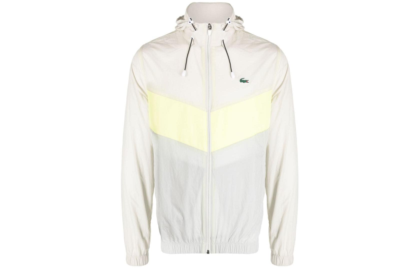 Order Lacoste White Logo Embroidered Hooded Bomber Jacket BH1042
