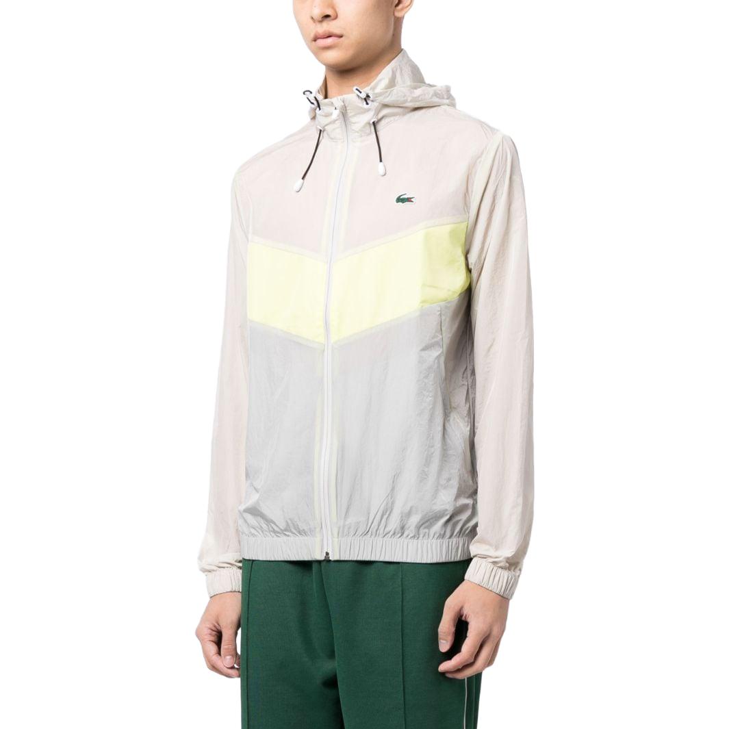 Purchase Lacoste White Logo Embroidered Hooded Bomber Jacket BH1042