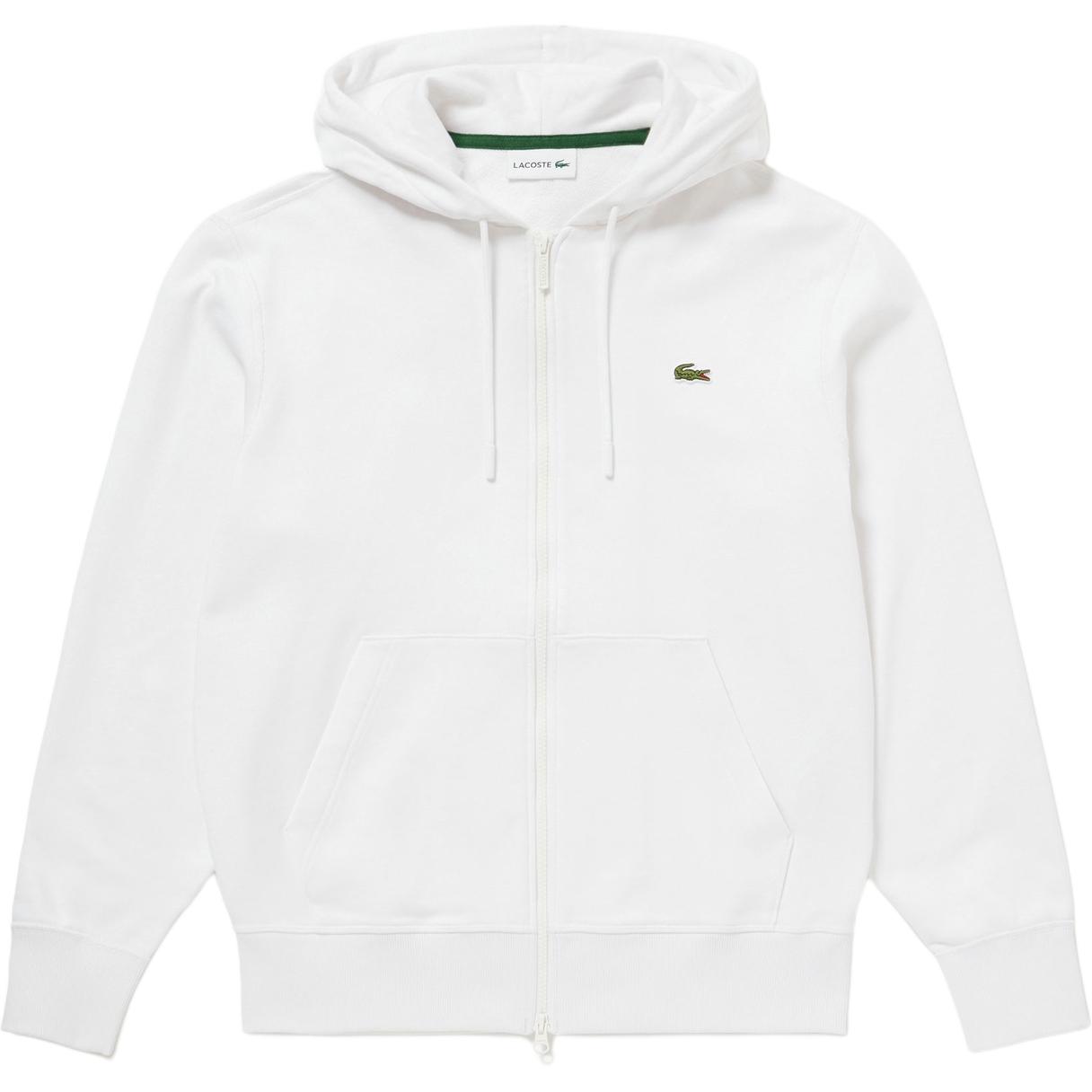 LACOSTE White Logo Zip-Up Hoodie Jacket SH6923-001