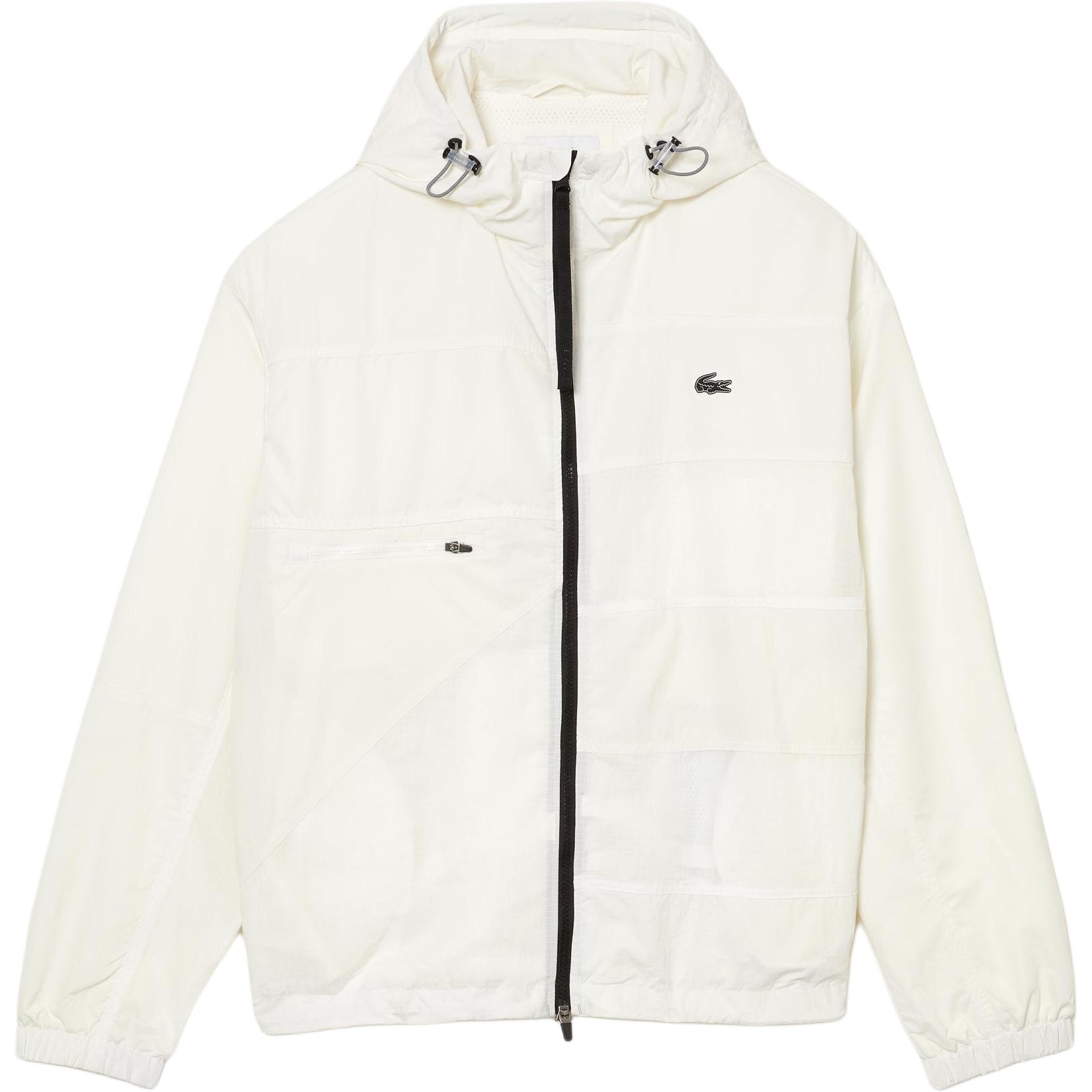 Lacoste White Solid Zip-Up Hoodie Jacket BH0150L-B5L