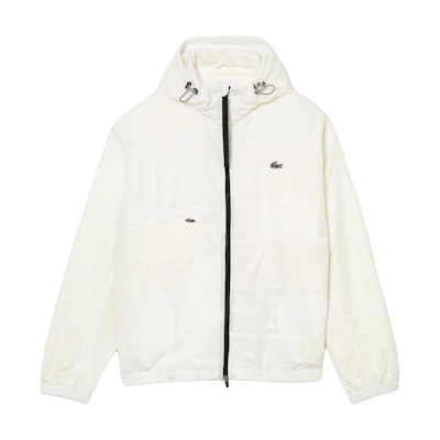 Lacoste White Solid Zip-Up Hoodie Jacket BH0150L-B5L