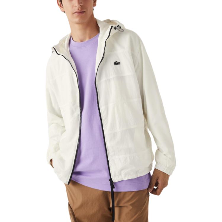 Lacoste White Solid Zip-Up Hoodie Jacket BH0150L-B5L 圖 4
