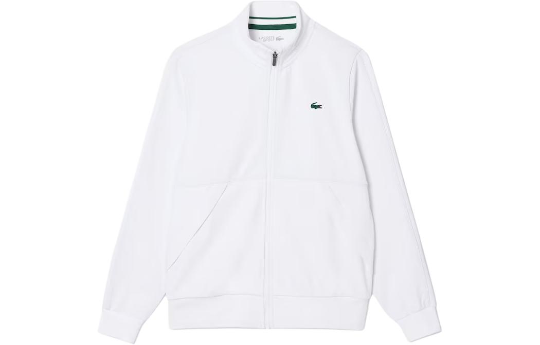 Lacoste White Zip-Up Sweatshirt with Animal Logo Plaint SH3444-Z92
