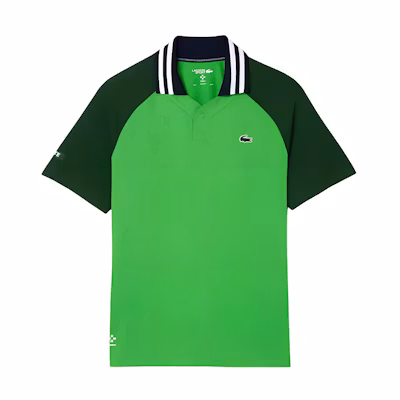 LACOSTE Daniil Medvedev Green Striped Tennis Polo Shirt DH7381-IUX