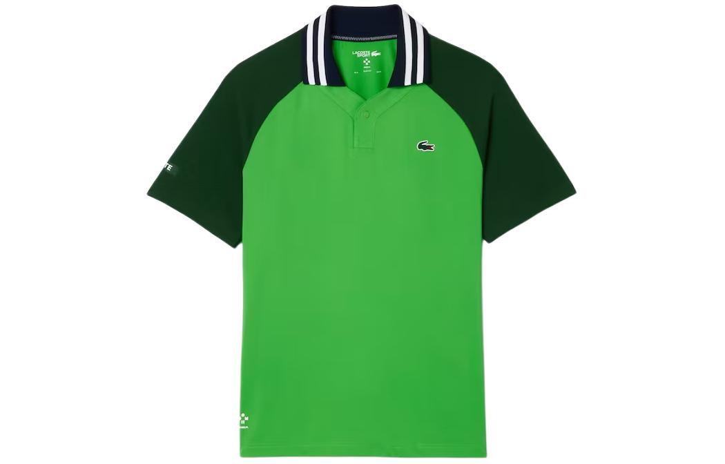 Order LACOSTE x Daniil Medvedev  Green Striped Tennis Polo Shirt DH7381-IUX