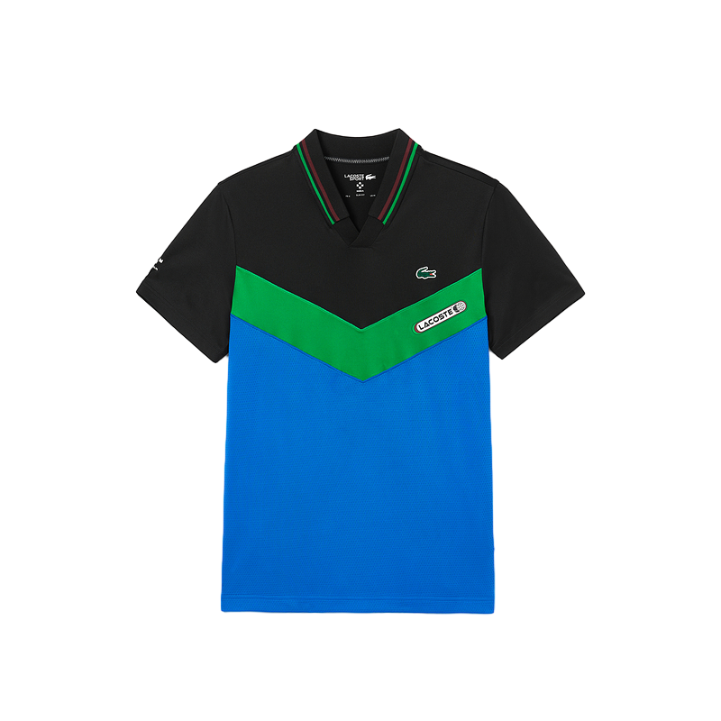 Order LACOSTE x Daniil Medvedev Collab  Colorblock Polo Shirt Black Green Blue. DH1099-MIU