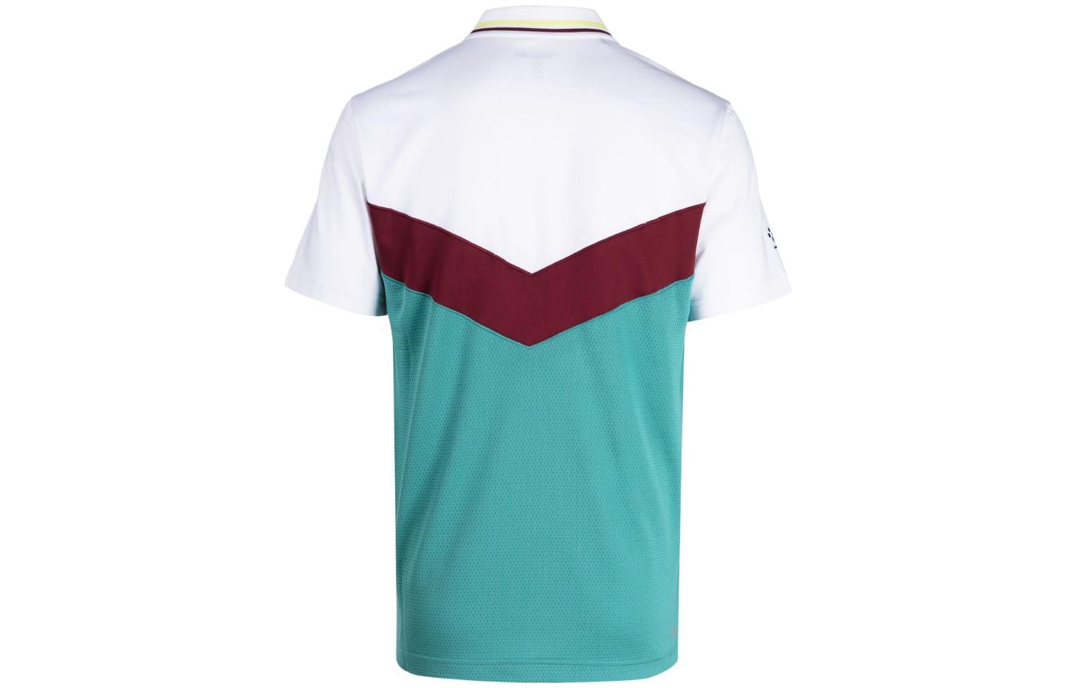 Lookbook LACOSTE x Daniil Medvedev 男士拼接色V領白色POLO衫 DH1099