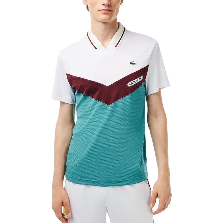 Lookbook LACOSTE x Daniil Medvedev Tennis Polo Shirt White Red Green  Collaboration. DH1099-Q7I