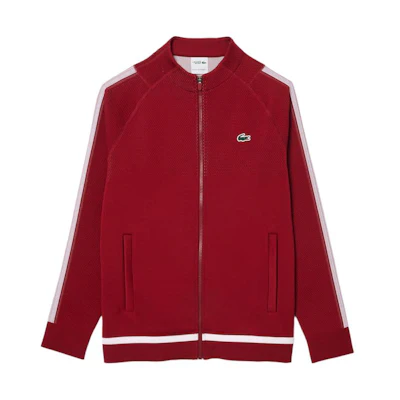 LACOSTE Djokovic Red Animal Print Zip-Up Jacket for Men. SH7541-IXX