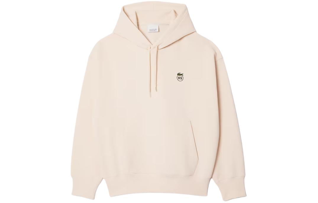 Lacoste x Highsnobiety Hoodie Beige Unisex Pullover Long Sleeve Collaboration. SH9418-IIT