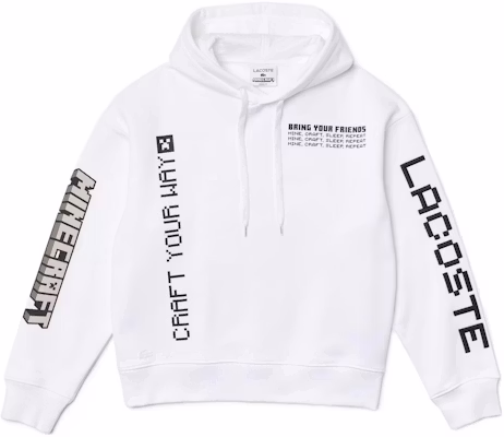 LACOSTE x Minecraft White Fleece Hoodie Winter Edition SH3815-001 Buy LACOSTE x Minecraft White Fleece Hoodie Winter Edition SH3815-001