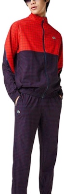 LACOSTE x Novak Djokovic Red Plaid Tennis Track Jacket & Pants Set. WH5206-BQS Lookbook LACOSTE x Novak Djokovic Red Plaid Tennis Track Jacket & Pants Set. WH5206-BQS