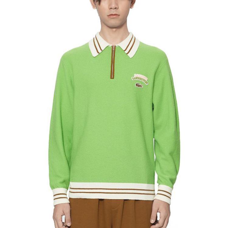 Lookbook LACOSTE x RANDOMEVENT Sweater Rajut Kerah Lengan Panjang Hijau. AH3261-PJR