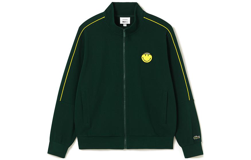 Lacoste SMILEY FW23 Green Zip-Up Sweatshirt with Smiley Print SH9241-YZP