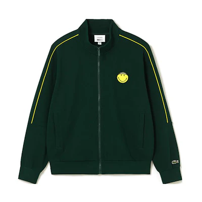 Lacoste SMILEY FW23 Green Zip-Up Sweatshirt with Smiley Print SH9241-YZP