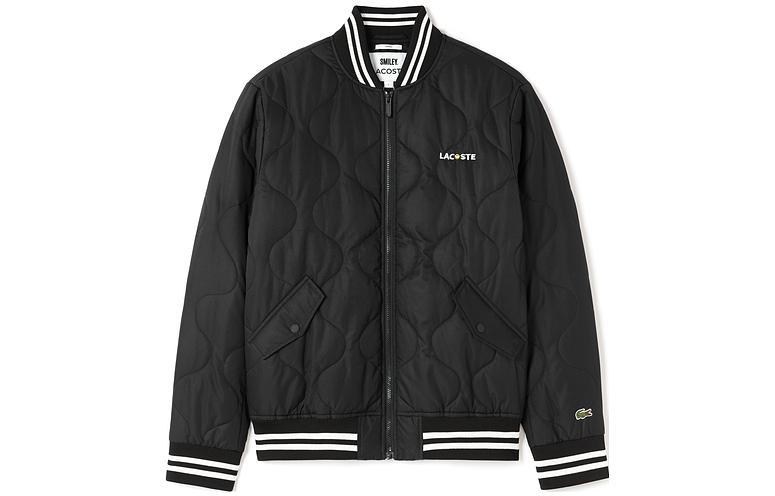 Lacoste SMILEY Unisex Black Baseball Jacket Collaboration BH9278-031 圖 2