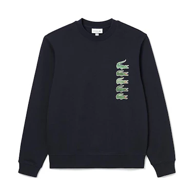 Lacoste Street Dance Logo Crewneck Pullover Sweatshirt Navy - SH3581-HDE