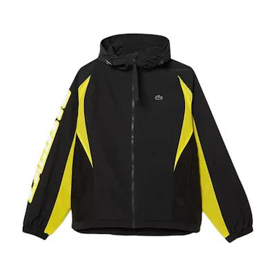 Lacoste Yellow Black Logo Outdoor Casual Zipper Hoodie Jacket BH0552-TJ6