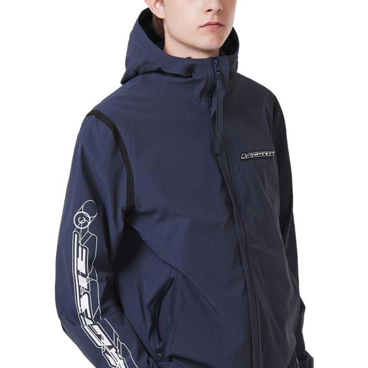 Shop Lacoste Zip-Up Hoodie Jacket Navy Blue BH0120-KXE
