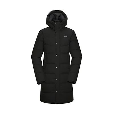 Lafuma Black Outdoor Waterproof Down Long Parka Coat with Goose Down. LMJU3DH61
