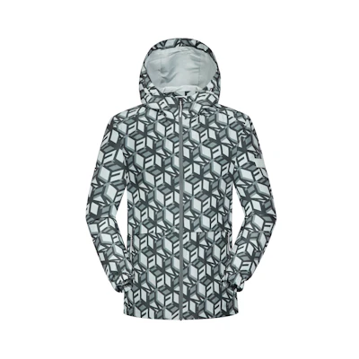 Lafuma Geometric Full-Print Outdoor Windproof Water-Repellent Jacket - Gray LMJA3AF19