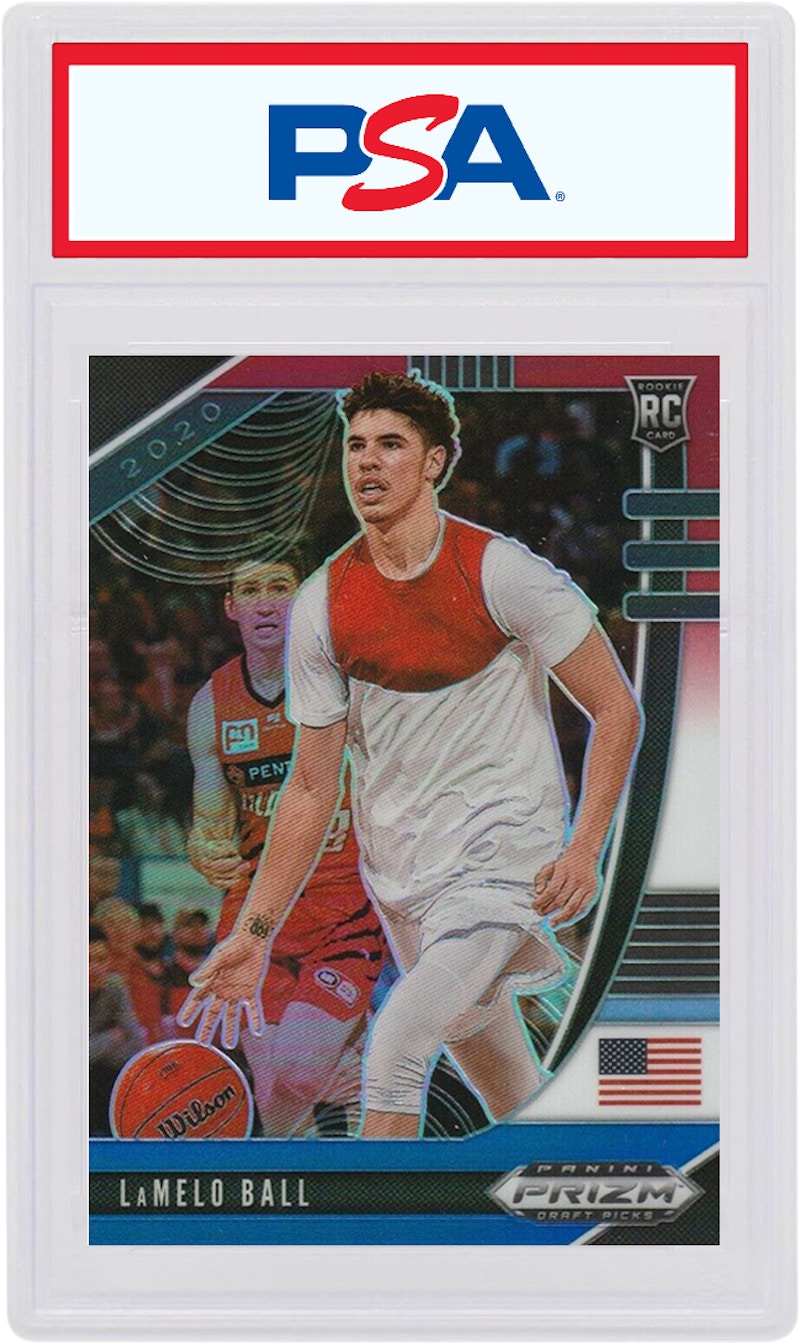 LaMelo Ball 2020-21 Panini Prizm Draft Picks Basketball Rookie Red/White/Blue #43