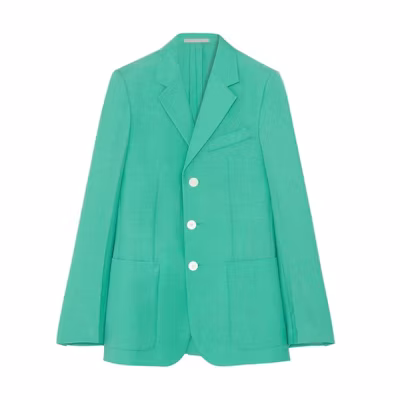 Lanvin 3-Button Patch Pocket Emerald Green Jacket for Men RM-JA0008-4794-A2346148