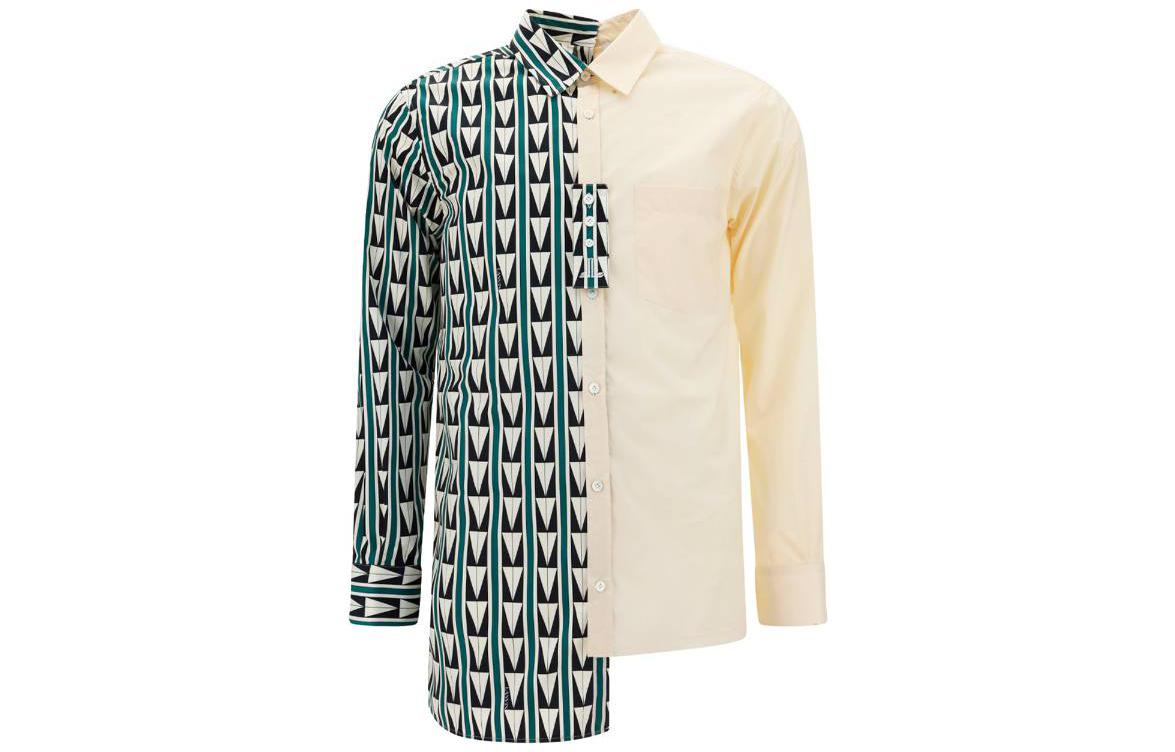 Order Lanvin 不對稱拼接長袖襯衫 米白色 RMSI00115542H22444