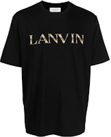 Lanvin Black Crew Neck Logo Embroidered Short Sleeve T-Shirt RM-TS0005-J207-H2210 Lanvin Black Crew Neck Logo Embroidered Short Sleeve T-Shirt RM-TS0005-J207-H2210