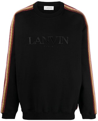 Sudadera Lanvin Negra con Logo Bordado y Rayas Cuello Redondo. RM-SS0004-J212-H2310 Buy Sudadera Lanvin Negra con Logo Bordado y Rayas Cuello Redondo. RM-SS0004-J212-H2310