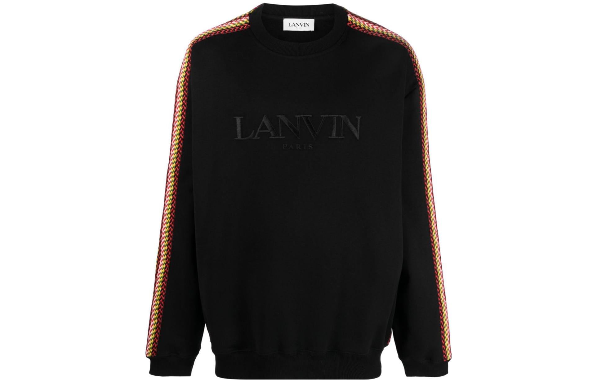 Order Sudadera Lanvin Negra con Logo Bordado y Rayas Cuello Redondo. RM-SS0004-J212-H2310