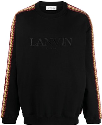 Sudadera Lanvin Negra con Logo Bordado y Rayas Cuello Redondo. RM-SS0004-J212-H2310 Order Sudadera Lanvin Negra con Logo Bordado y Rayas Cuello Redondo. RM-SS0004-J212-H2310
