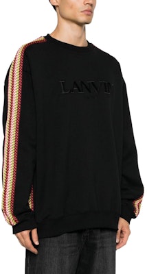 Sudadera Lanvin Negra con Logo Bordado y Rayas Cuello Redondo. RM-SS0004-J212-H2310 Purchase Sudadera Lanvin Negra con Logo Bordado y Rayas Cuello Redondo. RM-SS0004-J212-H2310
