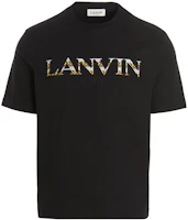 Order Lanvin 黑色刺繡Logo圓領T恤。 RM-TS000-5J20-710