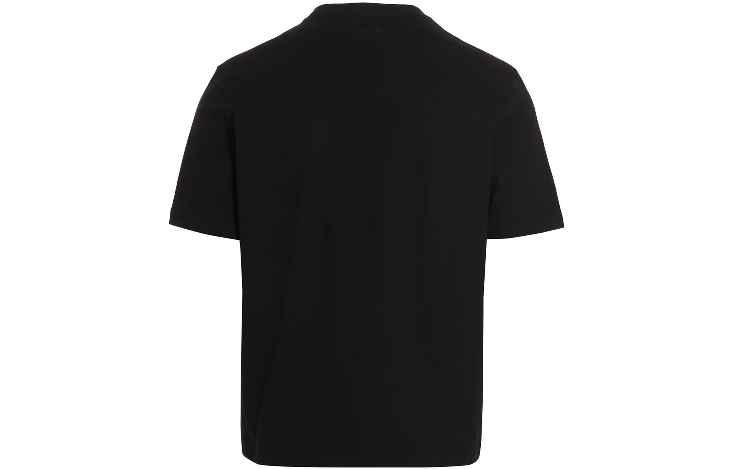 Lookbook Lanvin Baju T-Shirt Crewneck Hitam Logo Sulaman. RM-TS000-5J20-710