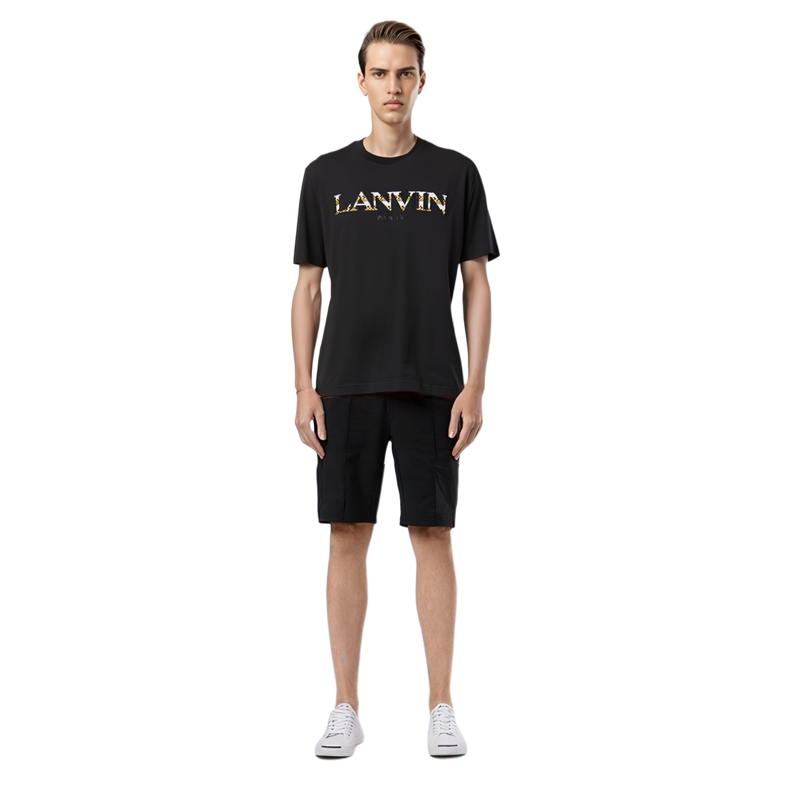 Purchase Lanvin Baju T-Shirt Crewneck Hitam Logo Sulaman. RM-TS000-5J20-710