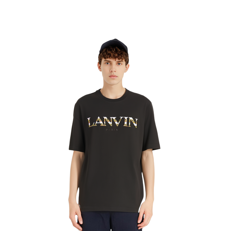 Details for Lanvin Baju T-Shirt Crewneck Hitam Logo Sulaman. RM-TS000-5J20-710