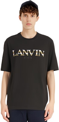 Camiseta Negra Lanvin con Logo Bordado y Cuello Redondo. RM-TS000-5J20-710 Details for Camiseta Negra Lanvin con Logo Bordado y Cuello Redondo. RM-TS000-5J20-710