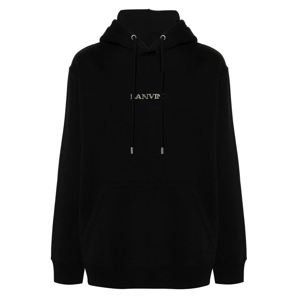 Lanvin  Black Logo Print Pullover Hoodie. RU-HO0009-J110-P2410