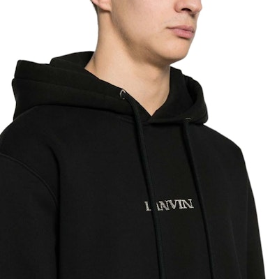 Sudadera con Capucha Lanvin Negra con Logo Estampado. RU-HO0009-J110-P2410 Details for Sudadera con Capucha Lanvin Negra con Logo Estampado. RU-HO0009-J110-P2410