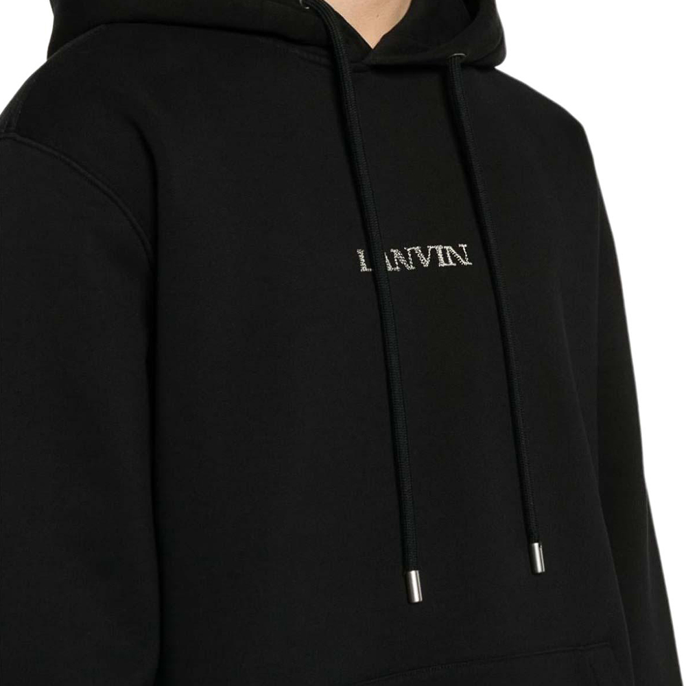 Sizing Sudadera con Capucha Lanvin Negra con Logo Estampado. RU-HO0009-J110-P2410
