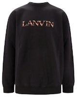 Lanvin Black Loose Fit Embroidered Lettering Crewneck Sweatshirt. RM-SS0004-J209-A2310 Lanvin Black Loose Fit Embroidered Lettering Crewneck Sweatshirt. RM-SS0004-J209-A2310