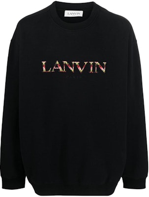 Sudadera Lanvin Negra Ajustada con Bordado de Letras en el Pecho. RM-SS0004-J209-A2310 Order Sudadera Lanvin Negra Ajustada con Bordado de Letras en el Pecho. RM-SS0004-J209-A2310
