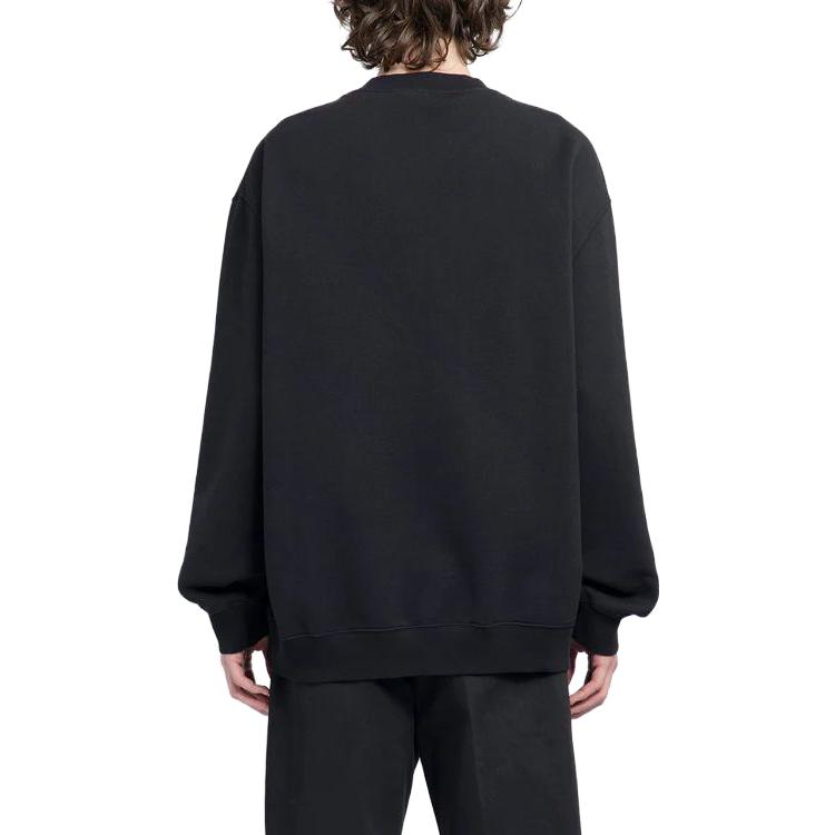 Shop Sudadera Lanvin Negra Ajustada con Bordado de Letras en el Pecho. RM-SS0004-J209-A2310