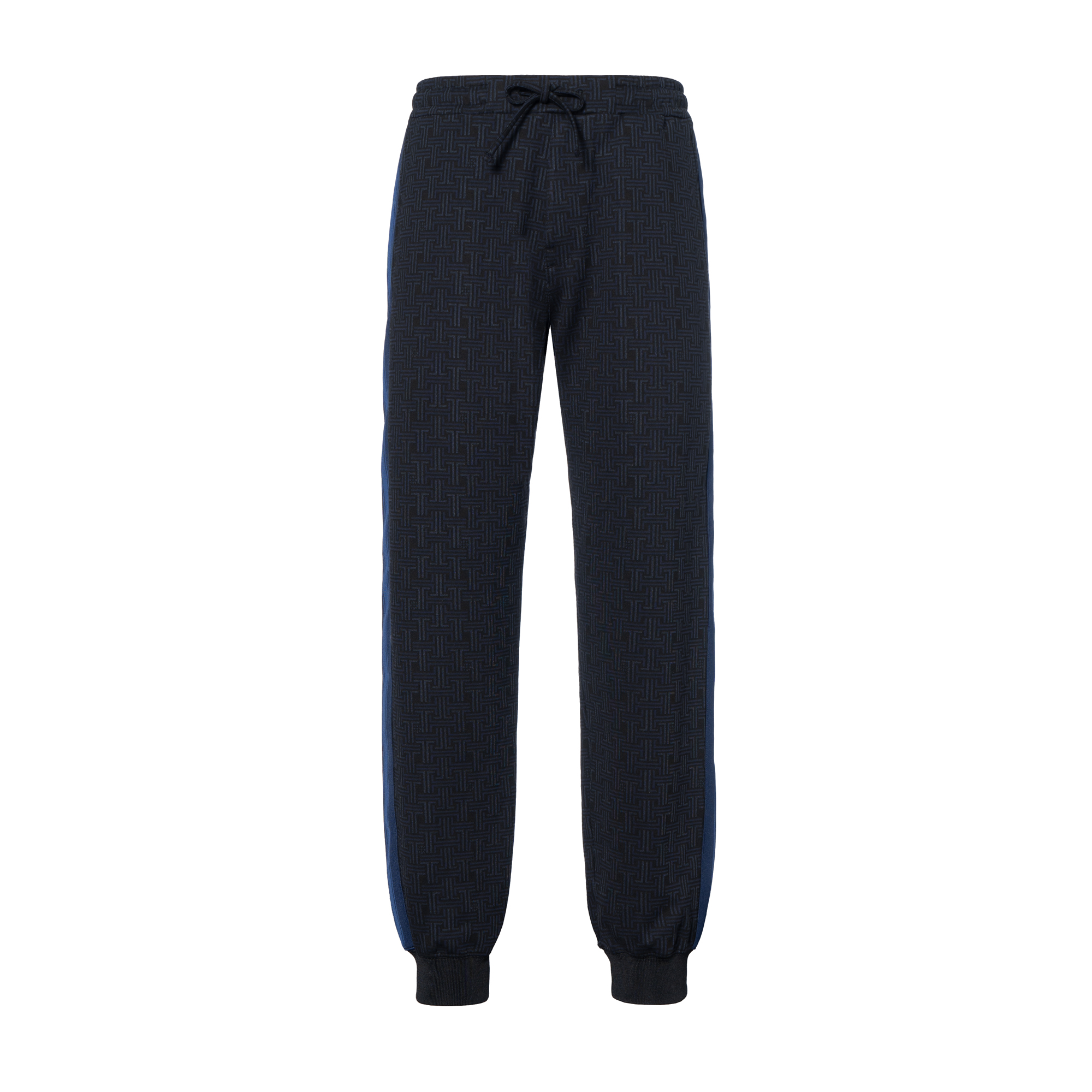 Lanvin  Black Patterned Wide-Leg Track Pants RM-TR0061-4933-A21