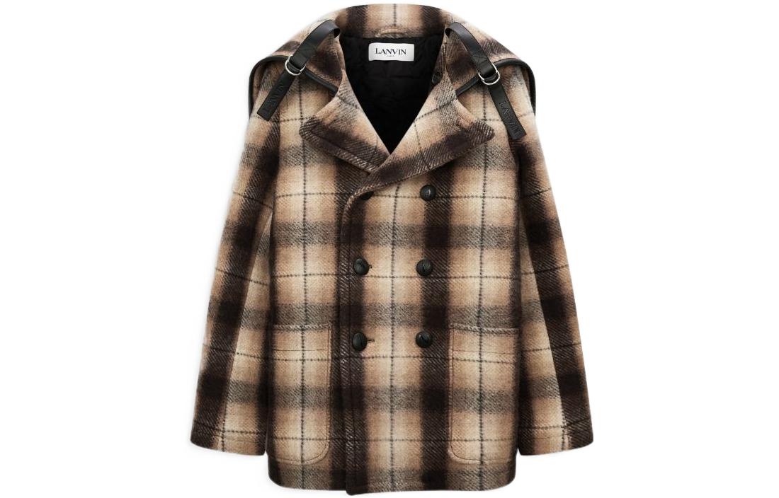 Lanvin  Checkered Long Sleeve Coat Beige RM-OU0105-5042-H210502